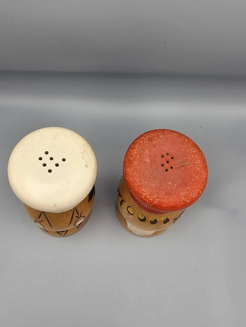 Vintage Wooden Chef and Baker Salt and Pepper Shakers